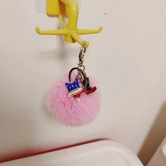 Rabbit Fur Ball Keychain for Purse Bag Pendant