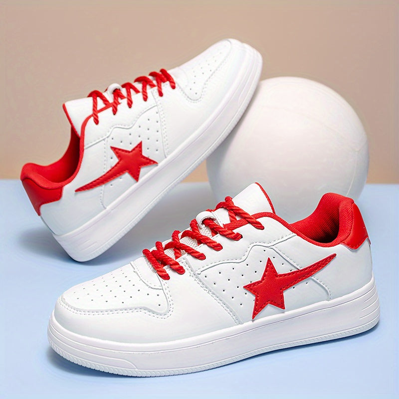Unisex Star Decor Skate Shoes Wear resistant Non Slip Sneakers