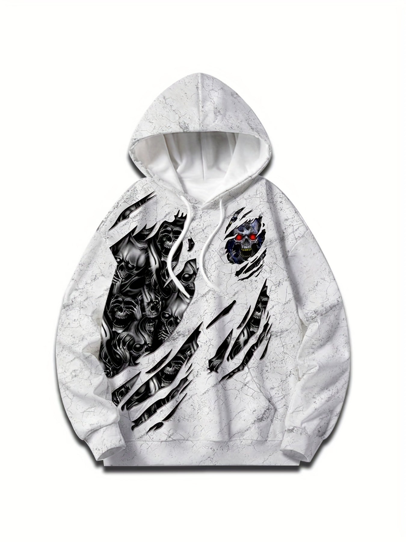 Men's Casual Skull Pattern 3D Print Hoodie Sweatshirt Outdoor Sports