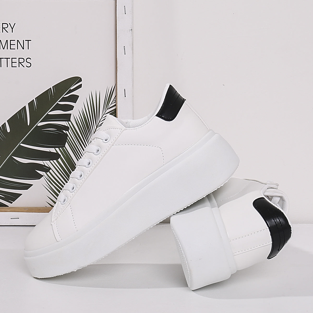 Women's Low Top Thick Bottom Sneakers Skateboard Shoes