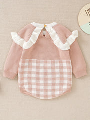 Checkerboard Baby Girls Ruffle Jumpsuit