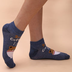 4 Pairs Cartoon Bear Crew Socks Lightweight & Comfy Women's Stockings