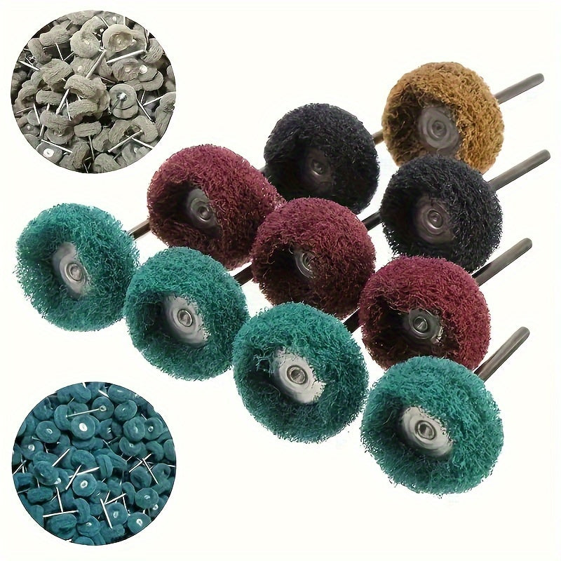 Mini Drill Bit Nylon Abrasive Brush Wire Buffing Polishing Wheel Set