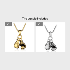 Personalized Punk Double Boxing Gloves Pendant Necklace For Men