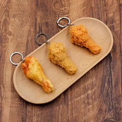 Fried Chicken Keychain Creative Food Charm Backpack Pendant