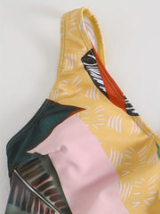 Women's Plus Size Tropical Print Tankini Set