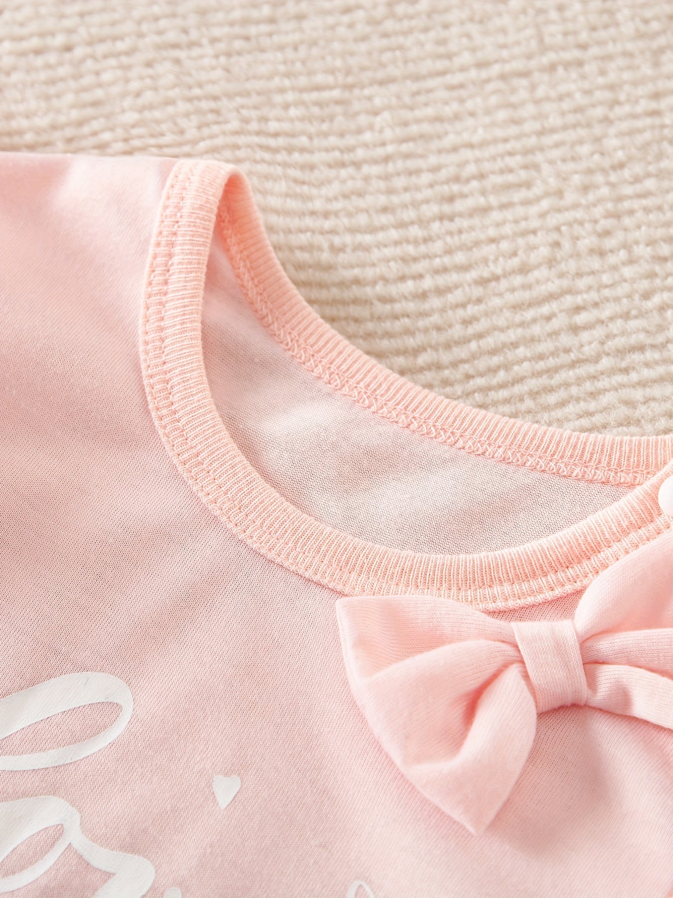 Baby Girls Love You Mom Ruffle Sleeve Bowknot Round Neck T shirt Clothes