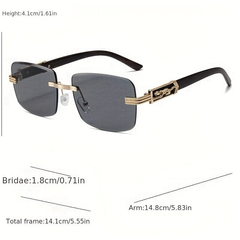 Leopard Head Diamond Cut Edge Sunglasses Retro Street Style