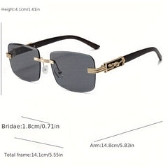 Leopard Head Diamond Cut Edge Sunglasses Retro Street Style