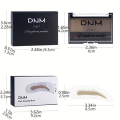 Waterproof Double Eyebrow Powder with Stencil