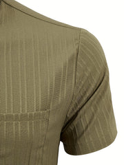 Men's Casual Short Sleeve Shirt for Summer Vacation