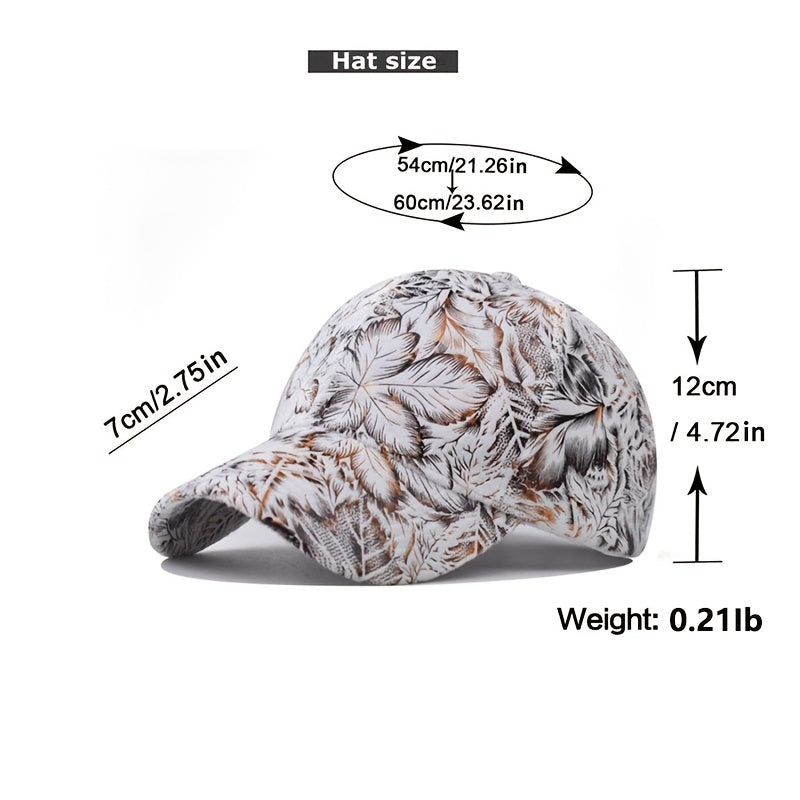 Leaf Print Baseball Cap Hip Hop Hat Sun Hats