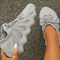 Women's Lace Up Sock Sneakers Stylish Low Top Shoes