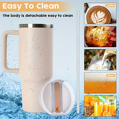 40oz Stainless Steel Water Bottle Insulated with Handle & Straw Lid