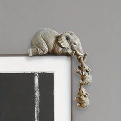 3pcs Elephant Nanny Mother & Babies Yard Decoration Resin Statues