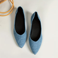 Women's Pointed Toe Slip On Canvas Shoes