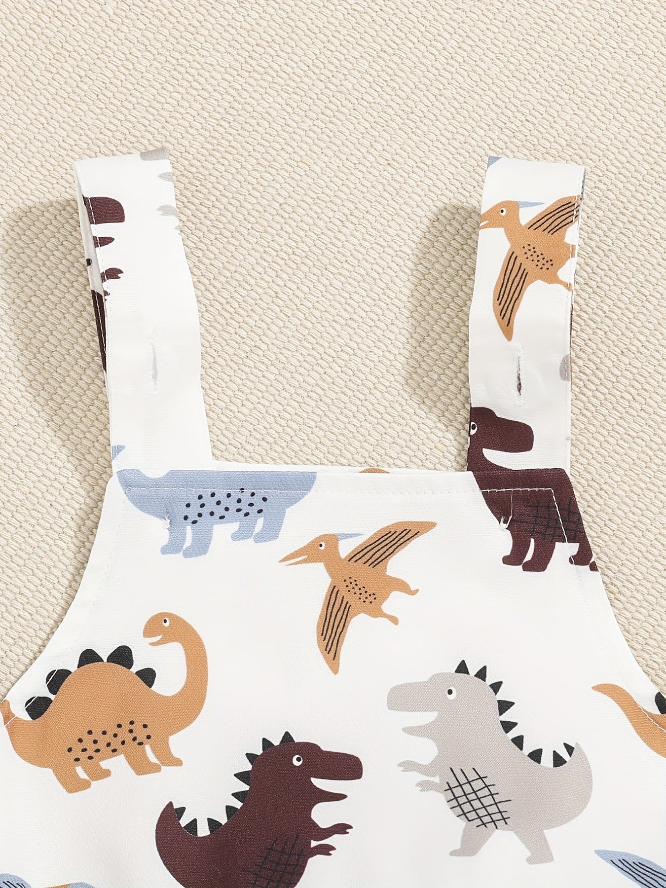 2pc Baby Boys T-shirt & Dino Print Overalls Set