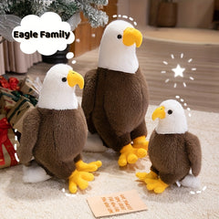 Realistic Plush Eagle Toy with Yellow Beak & Claws, Brown Stuffed Animal