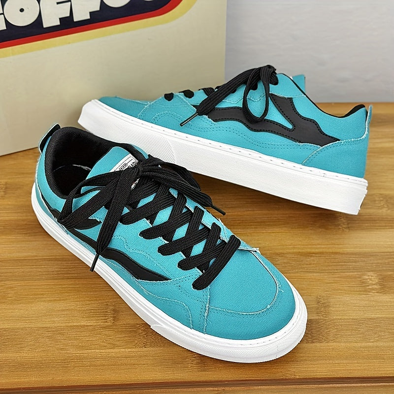 Men's Striped Platform Canvas Skate Shoes
