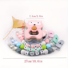 2pcs Baby Silicone Pacifier Clip Teether Set - Pacifier Chain