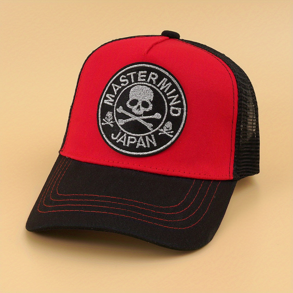 Skull Embroidery Patch Trucker Hat Vintage Hip Hop Mesh Baseball Cap
