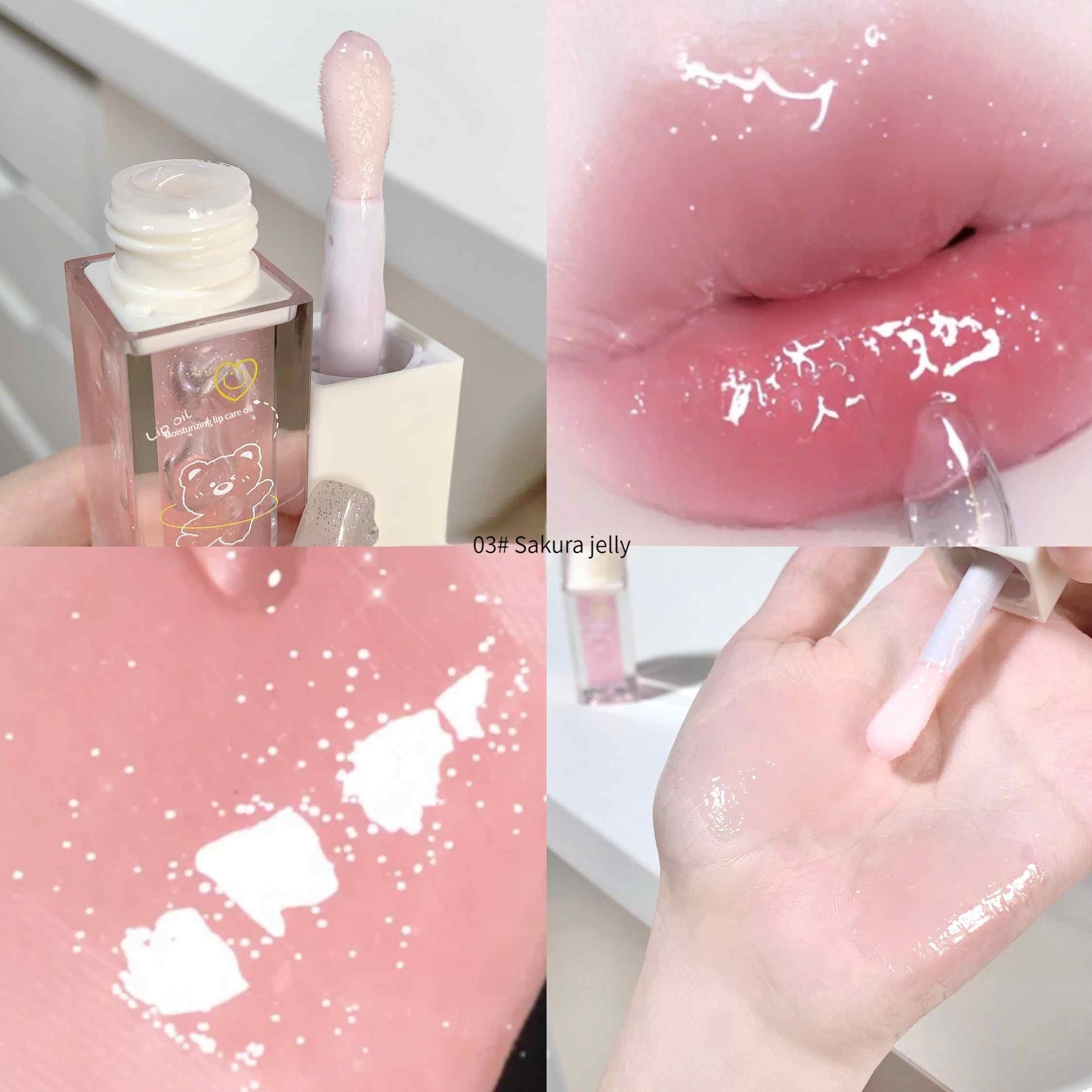 Bear Lip Lip Gloss Light Jelly Plumping Clear Moisturizing Lipstick