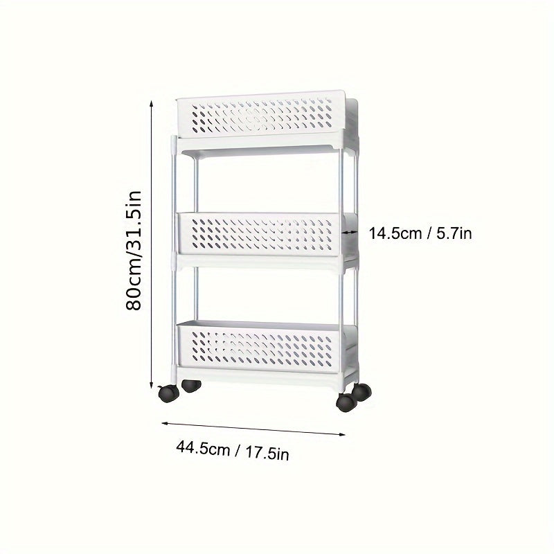 1pc 3 Layer Movable Kitchen Storage Rack Sliding Gap Pullout Storage Rack