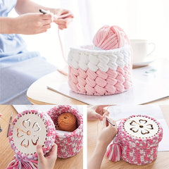 Wooden Bag Base Women's Braided Crossbody Handbag Cover Two Piece Pack