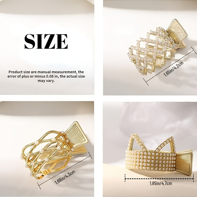 Rhinestone Ponytail Hair Claw Clip Metal Barrette Decorative Accessories