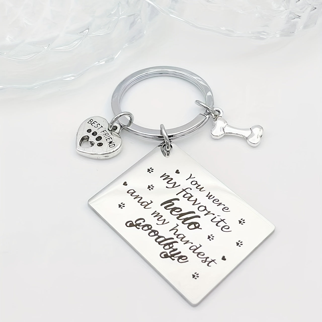Pet Memorial Keychain Heartfelt Loss of Pet Gift