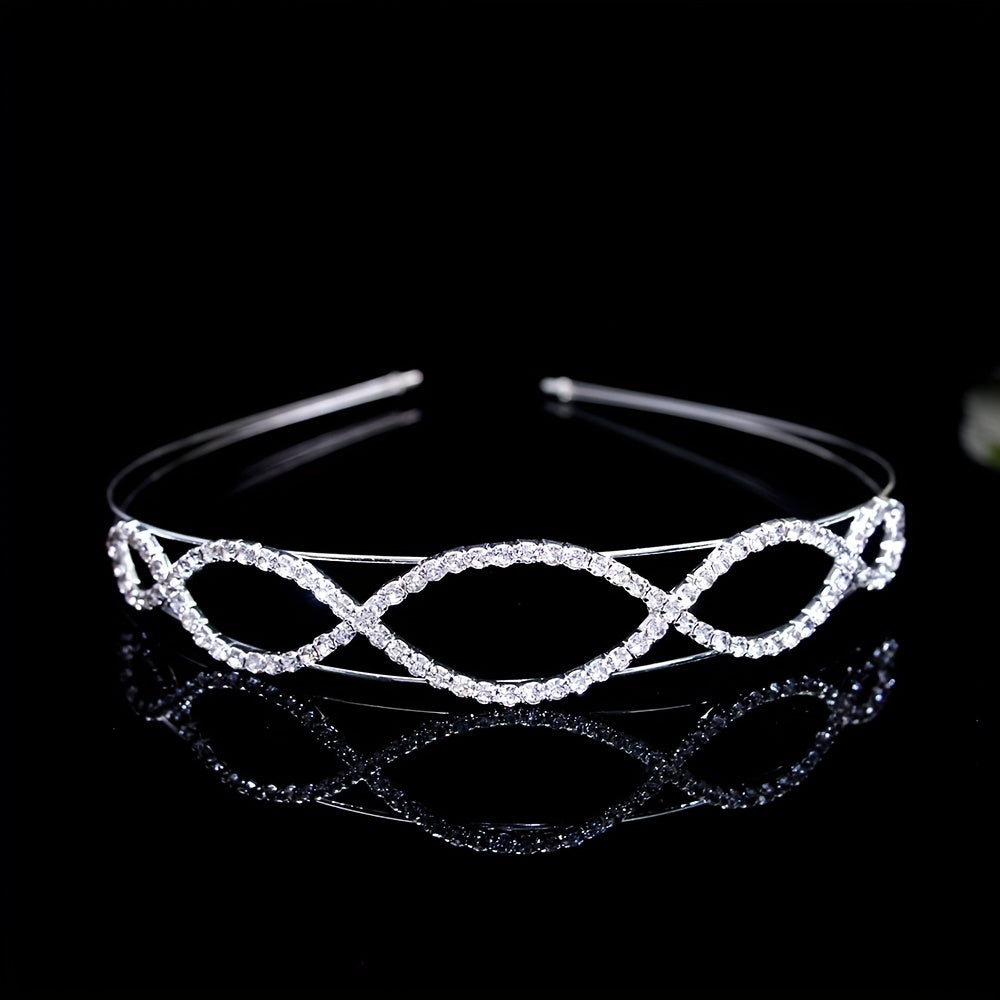 Rhinestone Queen Crown Tiara Headband Bridal Wedding Hair Accessory