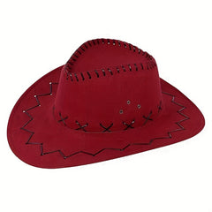 Vintage Knit Polyester Cowboy Hat for Outdoor Sunshade
