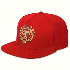 Men's Outdoor Baseball Cap Adjustable Lion Crown Embroidery Sun Hat