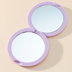 Purple Folding Compact Mirror Double Side Cosmetic Touch up Makeup Vanity Mirror