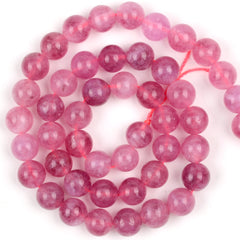 Pink Tourmaline Jade Loose Beads 6 8 10mm 15 Strand