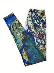 Peacock Print Skinny Leggings High Waist Stretchy Leggings