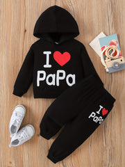 PAPA Casual Outfit Hoodie & Trousers Set for Boys