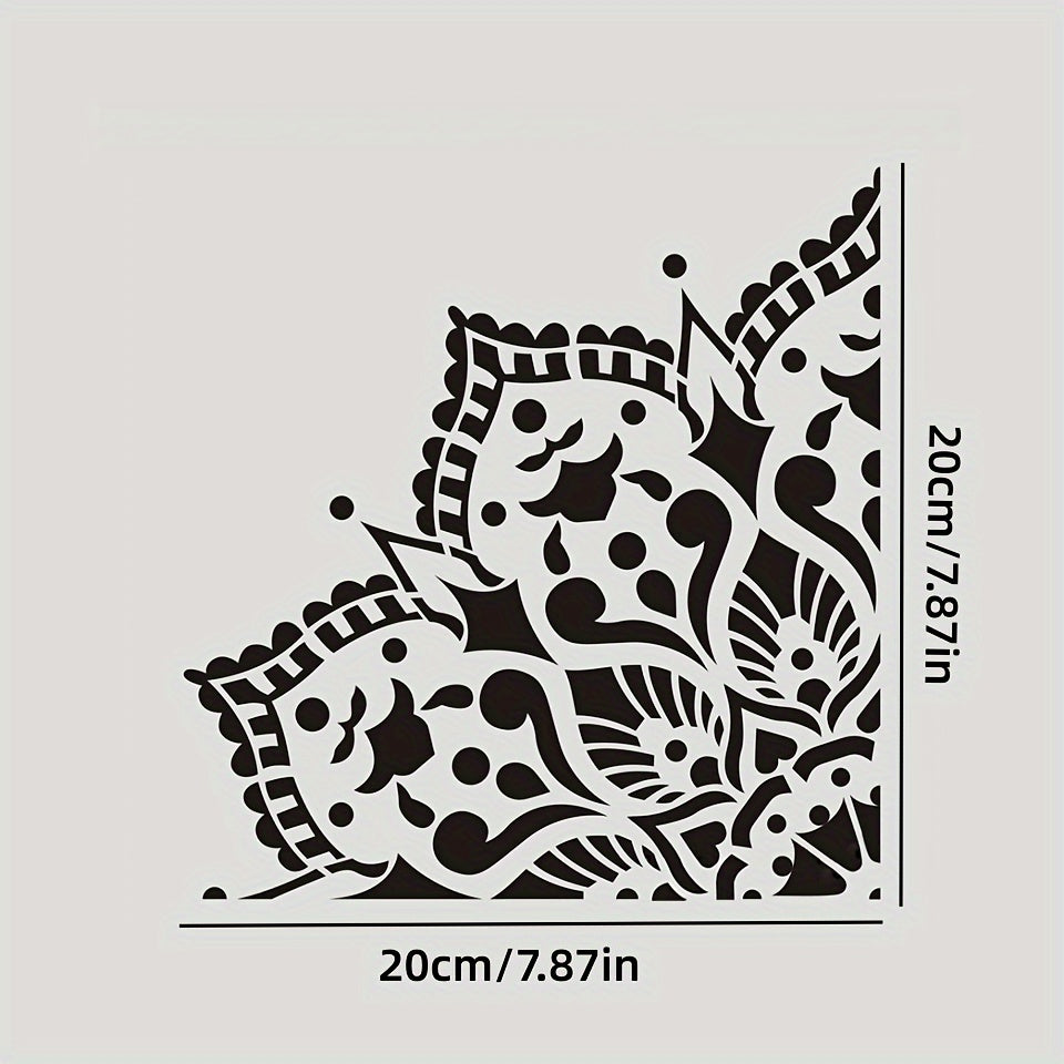 4pcs DIY Stencil Wallpaper Floor Furniture Wall Painting Template Lace Ruler