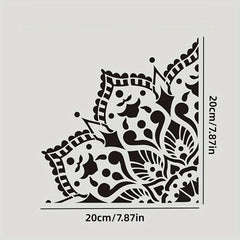 4pcs DIY Stencil Wallpaper Floor Furniture Wall Painting Template Lace Ruler