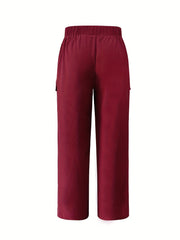 Solid V Neck Top & Pants Set