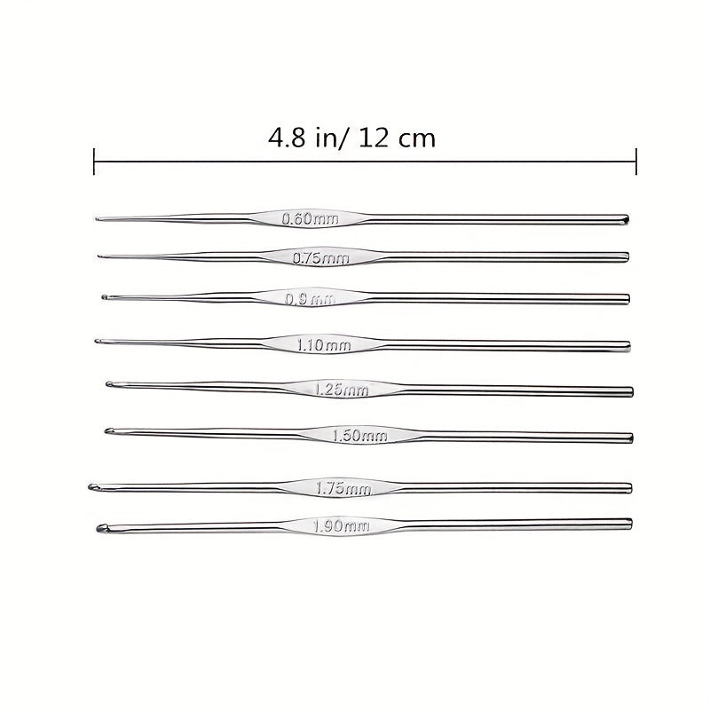 8pcs Small Sweater Needles Lace Crochet Needles DIY Wool Thread Weaving Needles