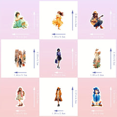 100pcs Urban Girl Dressing Stickers Four Seasons Character Graffiti DIY Stickers