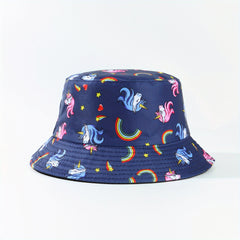 Reversible Rainbow Unicorn Print Bucket Hat