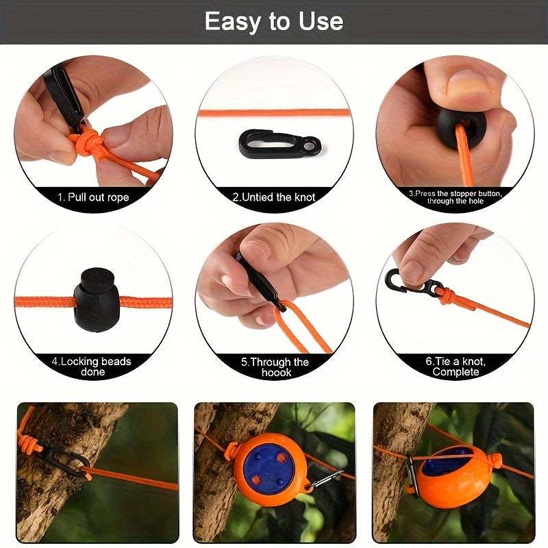 Adjustable Portable Clothesline Cord for Camping Laundry Dry Rope