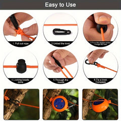 Adjustable Portable Clothesline Cord for Camping Laundry Dry Rope