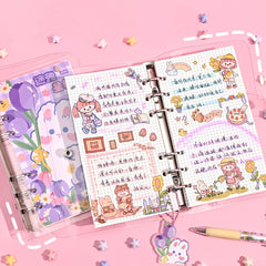 Cute Cartoon Detachable Notebook, Waterproof, 50 Grid Pages, 50 Line