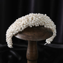 Faux Pearl Crystal Headband Tiara Hairband Bridal Wedding Hair Accessory