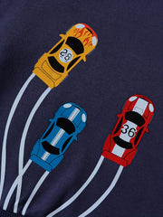 Sports Car Pattern Kid's Thermal Sweatshirt Long Sleeve Top