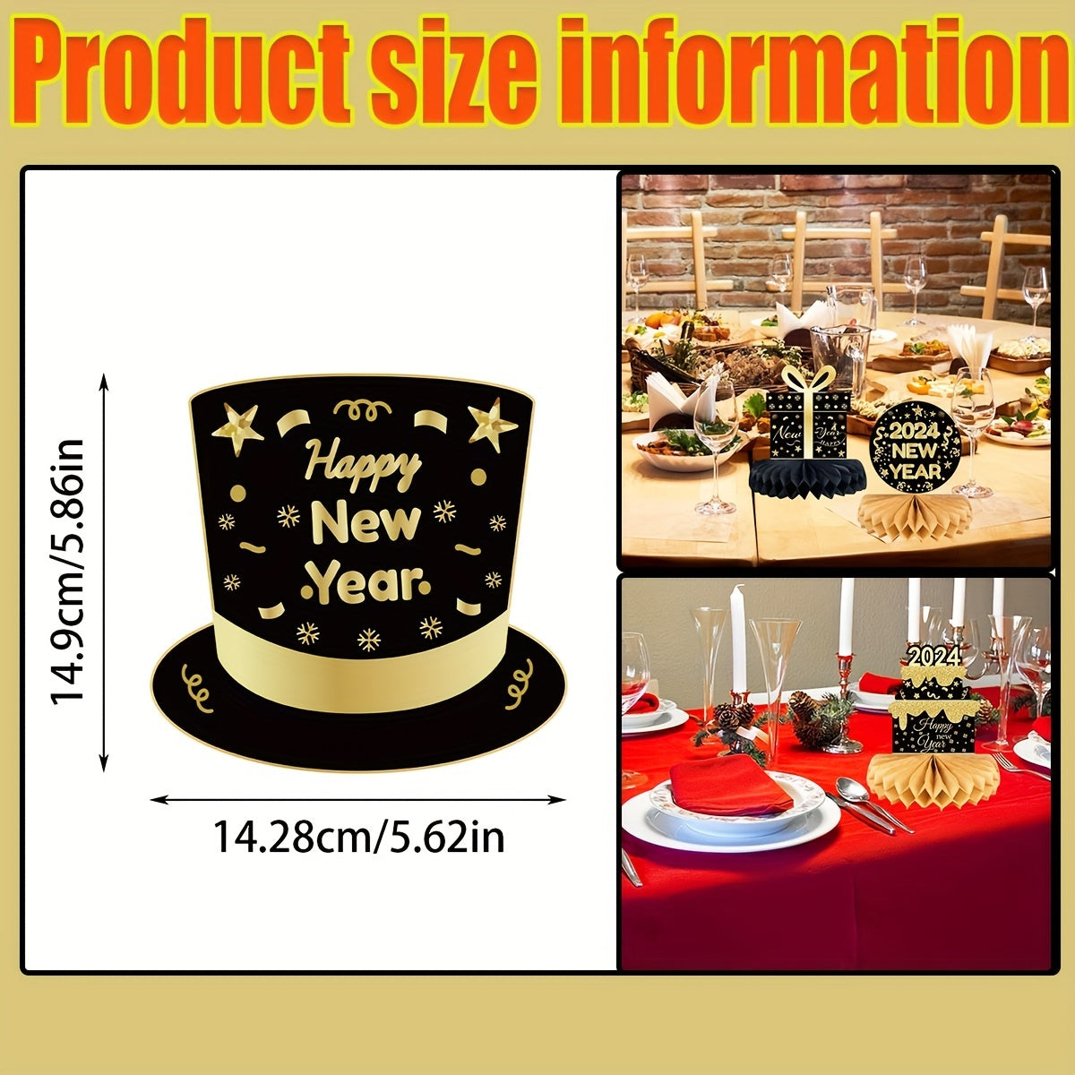 Golden Years Honeycomb Centerpiece Table Decoration - 9pcs