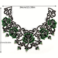 Green Lace Collar Embroidery Dress Applique DIY Neckline Costume D